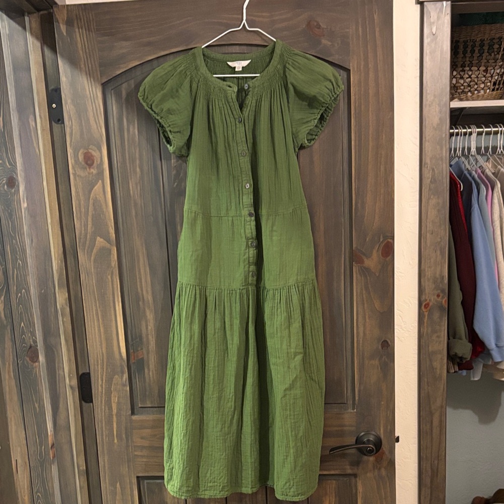 Time and Tru. midi dress.  chartreuse green. womens.